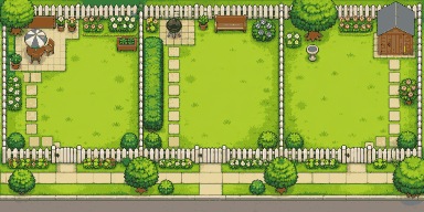 Three fenced back yards: each biter bites up to three fresh wallets, generation 0, 1 and 2